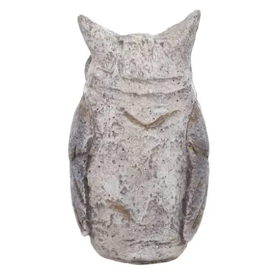 17" Gray Stone Country Owl Garden Sculpture {6}