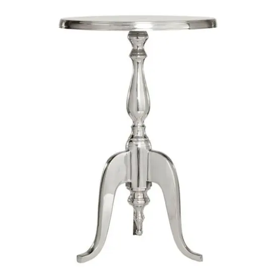 22'' Silver Aluminum Traditional Accent Table {3}