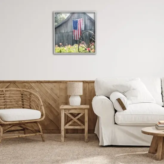 Stupell Industries Americana Barn Floral Farmland Framed Giclee Art Gray {3}
