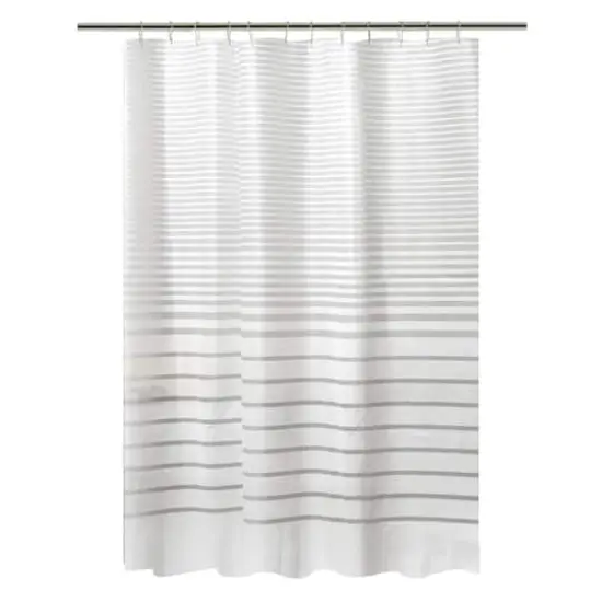 Bath Bliss White Stripe Design Shower Curtain {1}