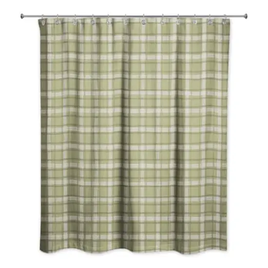 Green Multi Plaid Shower Curtain {1}