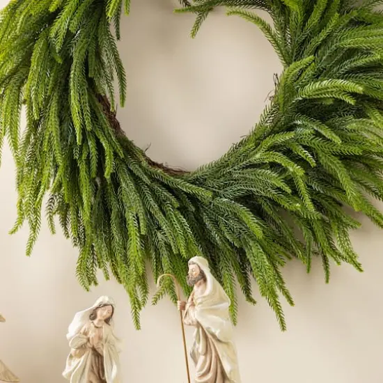 Glitzhome&reg; 28"D Christmas Greenery PE Wreath {5}