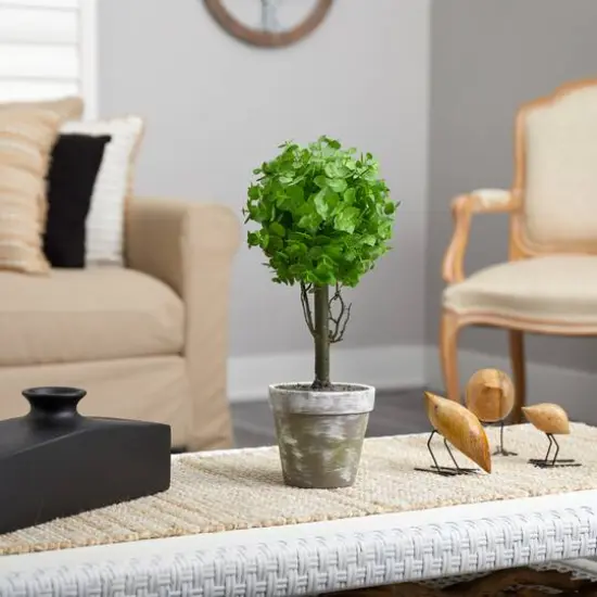 15" Potted Eucalyptus Topiary Tree {5}