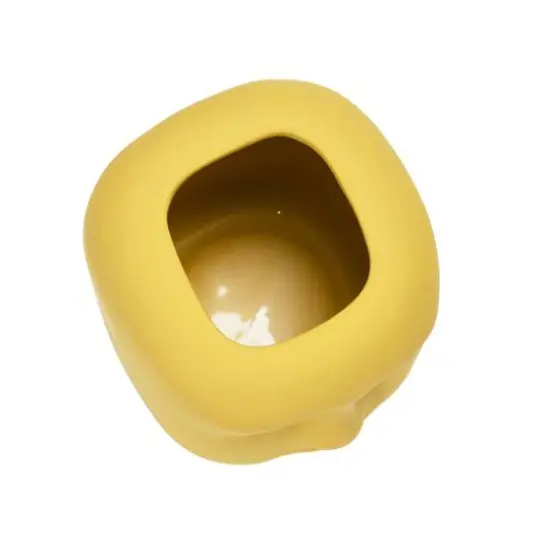 6" Latex Glaze Stoneware Planter with Face {3}