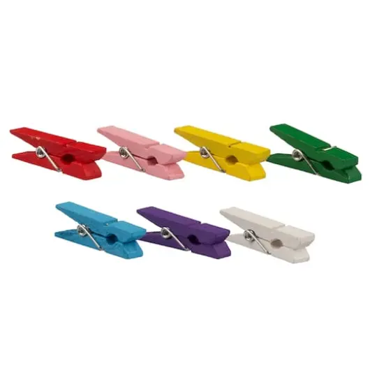 JAM Paper 1.5" Colorful Wood Clip Clothespins, 24ct. {5}