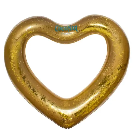 CocoNut Float 4ft. Gold Glitter Heart Pool Float {4}