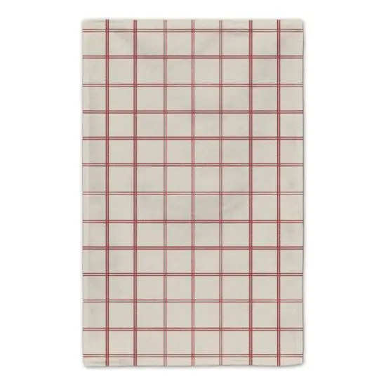 Be Cozy Red and Cream Check Tea Towel - Set of 2 {6}