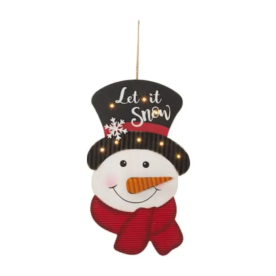 Glitzhome&reg; 19" Lighted Snowman Wall D&eacute;cor {1}