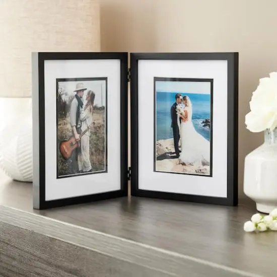 Simply Essentials&trade; 5" x 7" Black Hinged Frame with Mat by Studio D&eacute;cor&reg; {3}