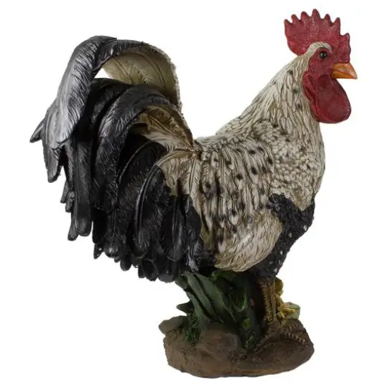17" Standing Rooster Outdoor Garden Statue {6}