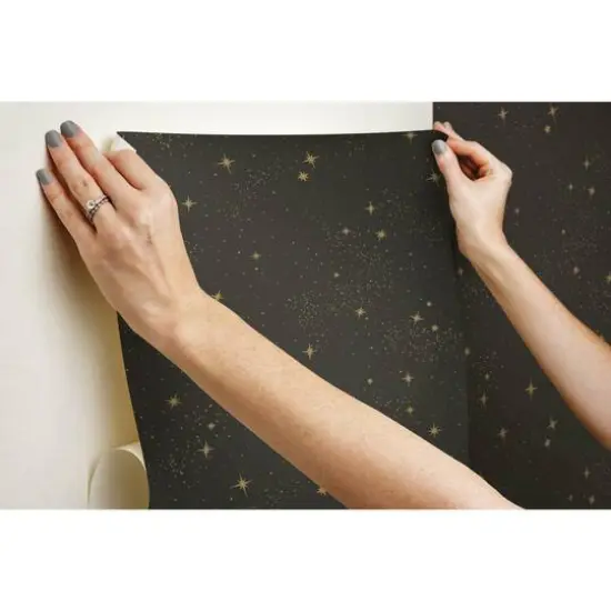 RoomMates Upon a Star Peel & Stick Wallpaper Black {3}