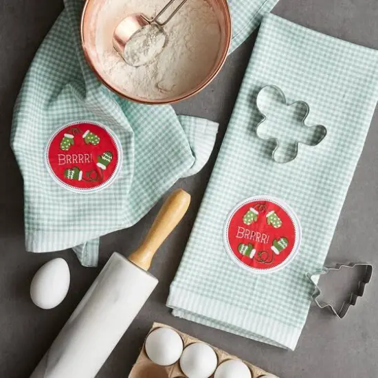 DII&reg; Brrrr Mittens Embroidered Dishtowel Set {6}