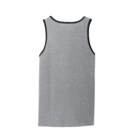 Port & Company&reg; Men's Core Cotton Tank Athletic Heather/Jet Black {5}