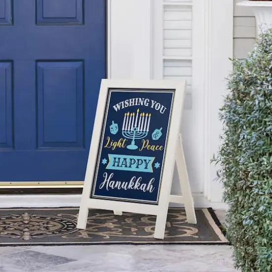 Glitzhome&reg; 24" Hanukkah Porch Sign {3}