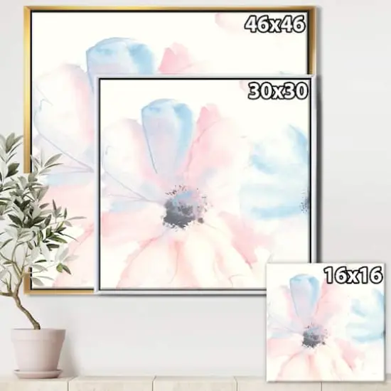 Designart - Pink Shabby Floral I - Shabby Chic Framed Canvas {4}