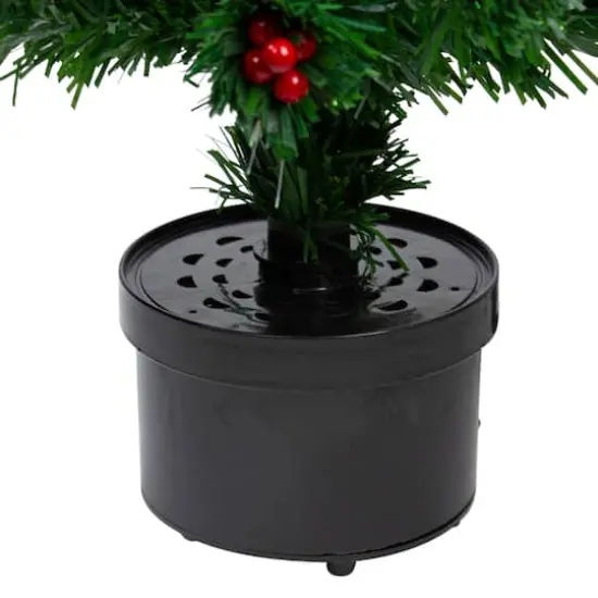 3ft. Fiber Optic Color Changing Artificial Christmas Tree with Red Berries {6}