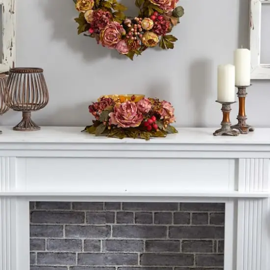 6.5" Peony & Hydrangea Candelabrum {5}