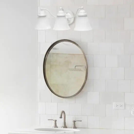 Lalia Home Essentix Alabaster 3 Light Glass Vanity White {3}