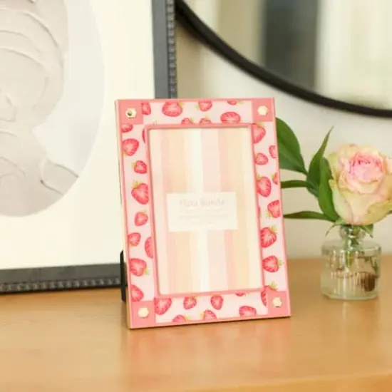 Flora Bunda 4" x 6" Strawberry Aluminum Picture Frame {5}