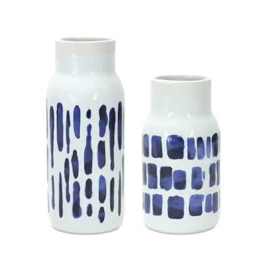 Two-Tone Tie Dye Design Ceramic Vase Set {1}
