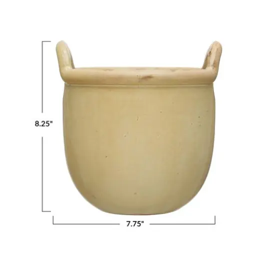 Hello Honey® Tan Reactive Glaze Stoneware Urn with Handles {3}