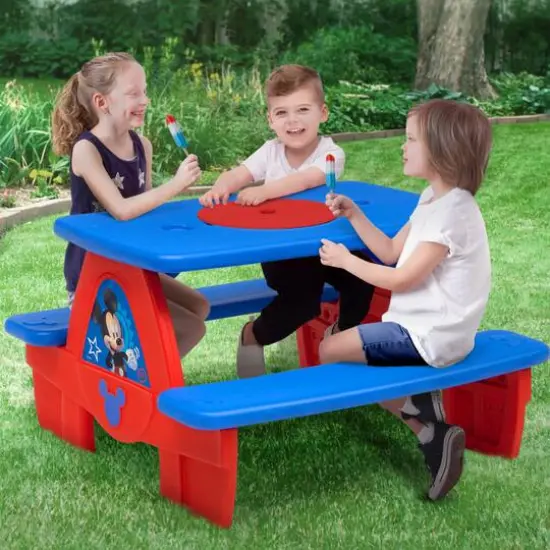 Delta Children Disney&reg; Mickey Mouse 4 Seat Activity Picnic Table with Umbrella {3}