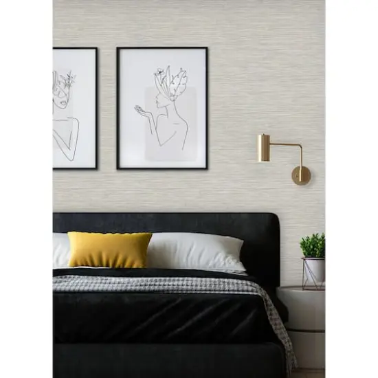 RoomMates Dimensional Grasscloth Peel & Stick Wallpaper Neutral Jade {4}