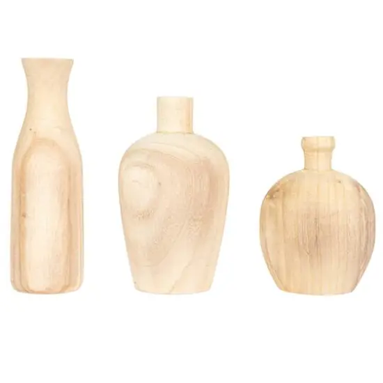 Hello Honey&reg; Paulownia Wood Vases Set {6}