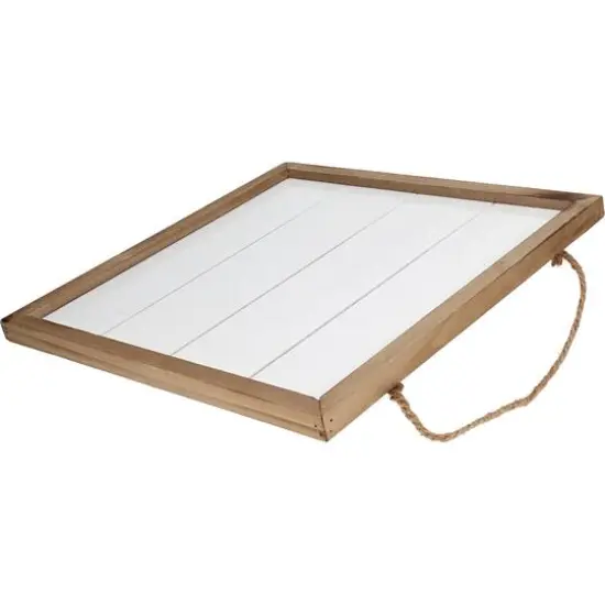 Hampton Art&trade; White Rustic 16" x 16" Framed Shiplap {4}