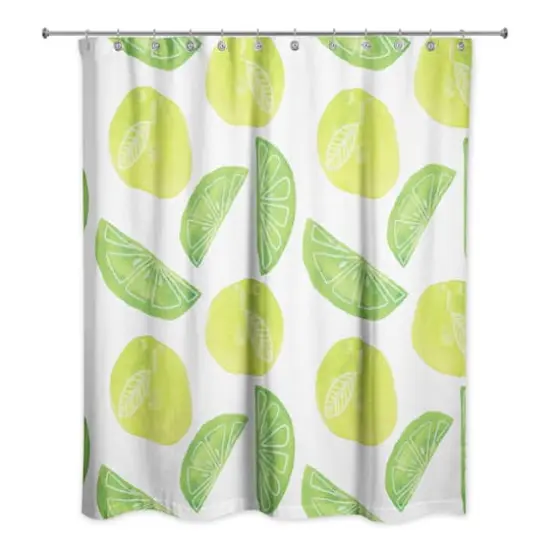 Lime Citrus Pattern 71" x 74" Shower Curtain {1}