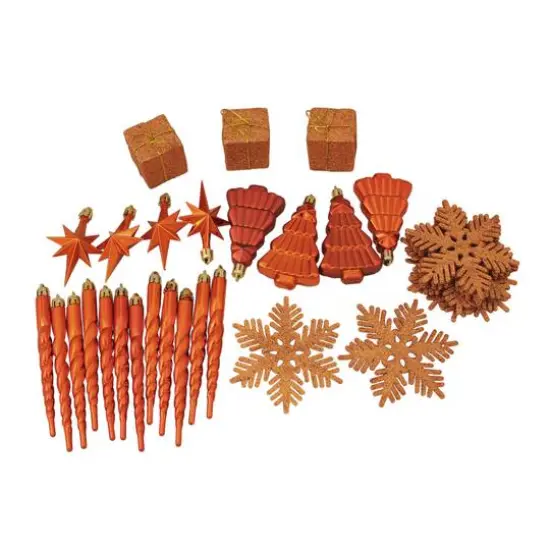 125ct. 4-Finish Burnt Orange Shatterproof Ornaments {4}