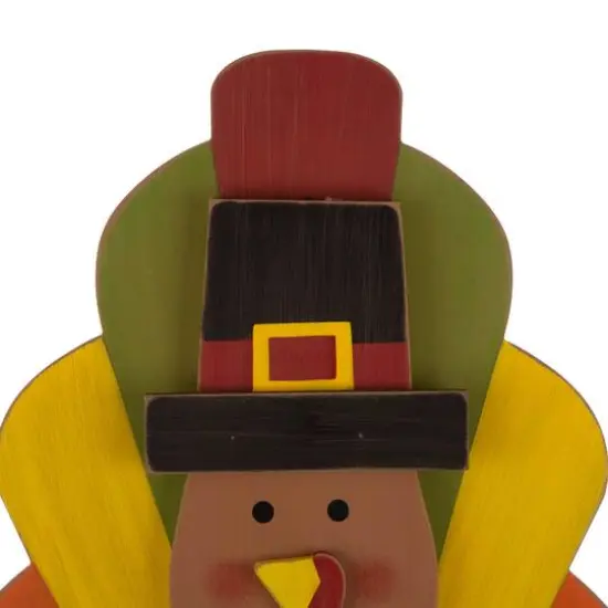 Glitzhome&reg; 3.3ft. Thanksgiving Wooden Turkey Standing D&eacute;cor {4}
