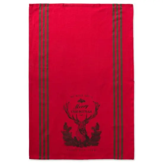 DII&reg; Assorted Stag Christmas Print Dishtowel Set {7}