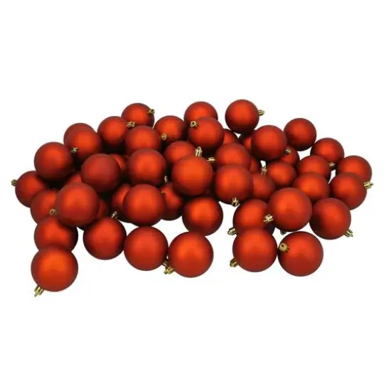 60ct. 2.5" Burnt Orange Shatterproof Matte Christmas Ball Ornaments {1}