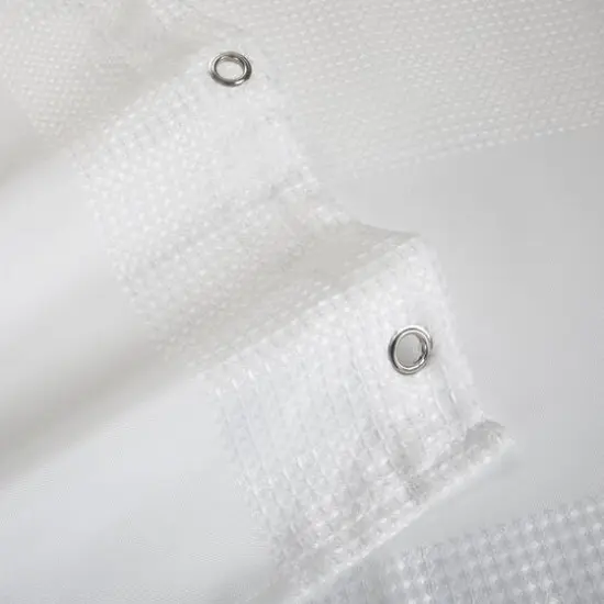 Elle D&eacute;cor White Jacquard Weave Shower Curtain {6}