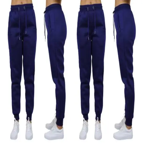 Galaxy by Harvic Women's Relaxed Fit Fleece-Lined Jogger Sweatpants 2 Pack Navy/Navy {1}