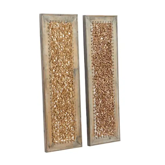 Brown Seagrass & Wood Abstract Wall D&eacute;cor Set {3}