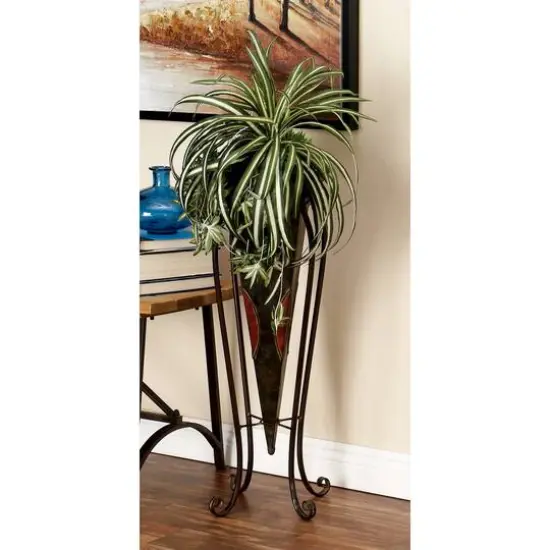 Brown Metal Rustic Planter with Curved Legs Set {7}