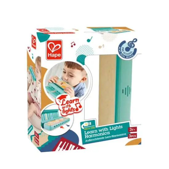 Hape Learn with Lights Teal Harmonica {4}