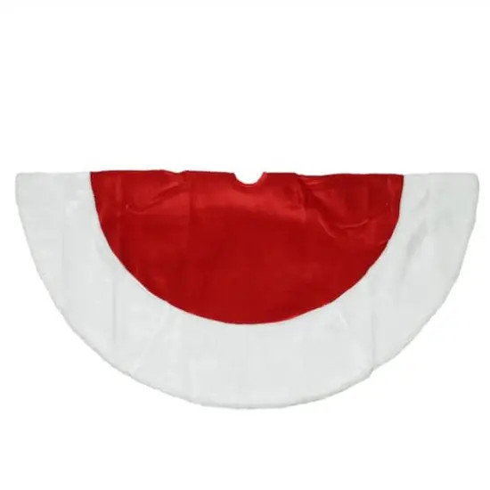 26" Red & White Velveteen Tree Skirt {5}