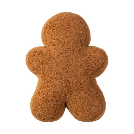 Glitzhome&reg; 15"H Christmas Gingerbread Man Shaped Pillow {8}