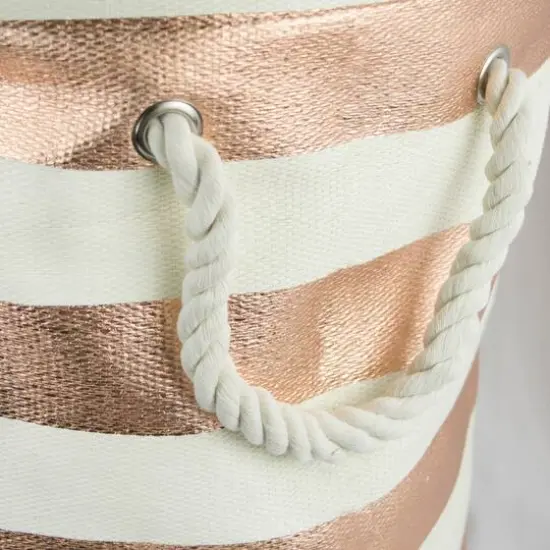 DII&reg; Large Stripe Round Paper Bin Copper Stripe {4}