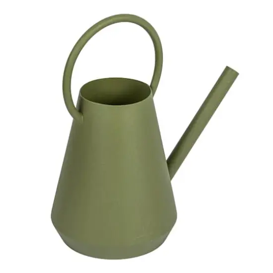Hello Honey&reg; 11.5" Matte Green Textured Metal Garden Watering Can {1}