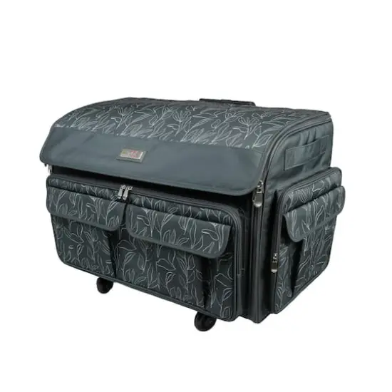 Everything Mary Black Floral XXL Rolling Sewing Tote {1}