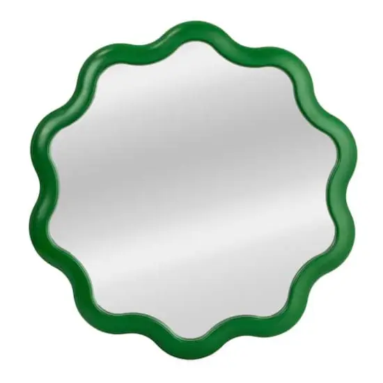 Hello Honey&reg; 23.75" Green Scalloped Wavy Wall Mirror {6}