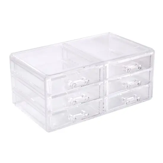 Cecilia Tech 9" Clear Stackable 6-Drawer Jewelry Box {1}