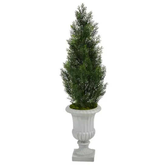 4ft. UV Resistant Mini Cedar Artificial Pine Tree in Decorative Urn {1}