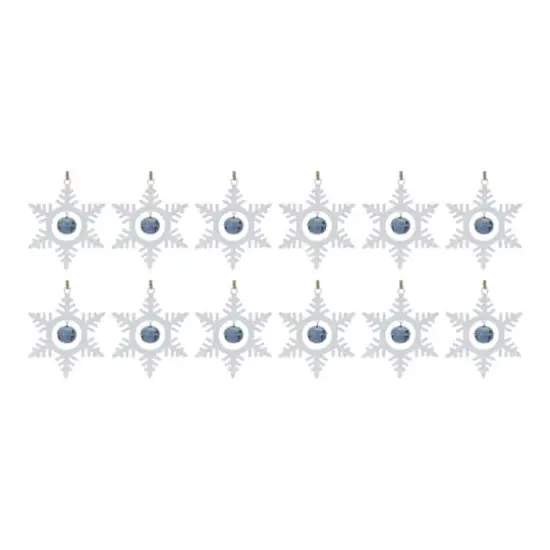 12ct. 6.5" Metal Snowflake with Bell Ornament Set {4}