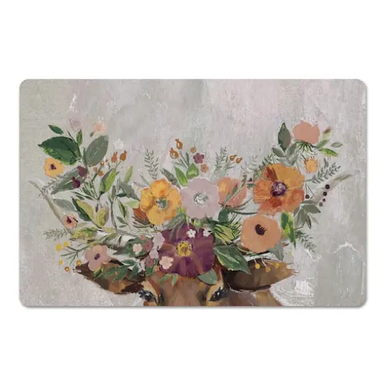 18" x 27" Steer with Flower Horns Floor Mat {1}