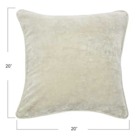 Hello Honey&reg; 20" Square Velvet Pillow Cover with Piping Cream {5}